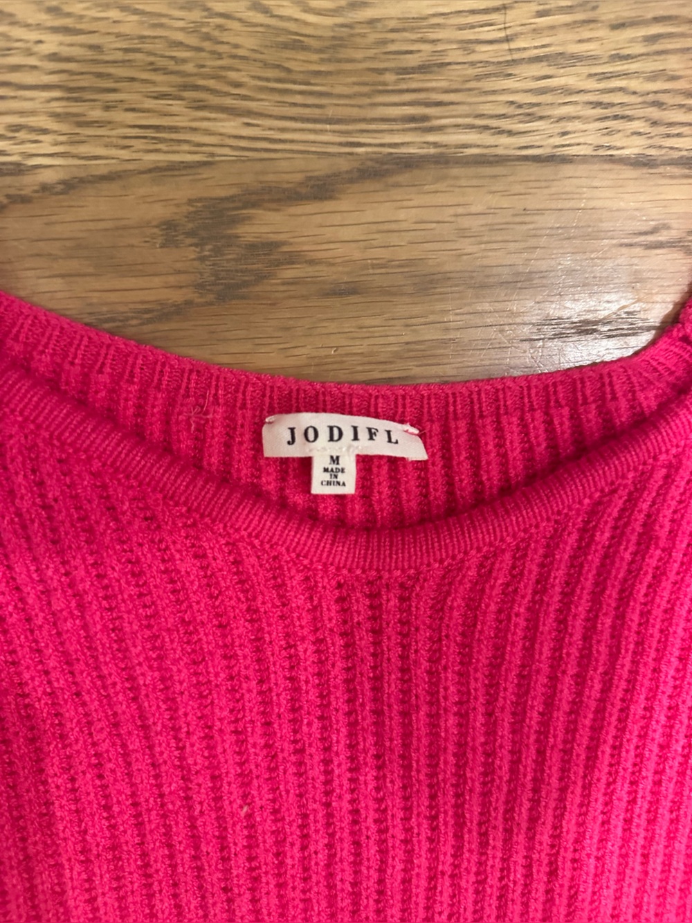 Bright Pink Ribbed Knit Sweater - Picture 2 of 2